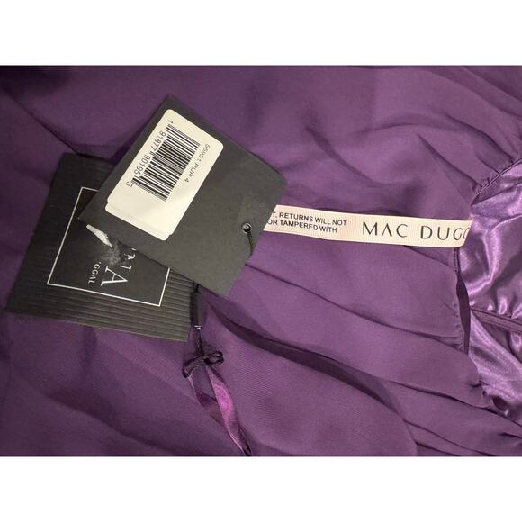 Mac Duggal Purple One Shoulder Chiffon Dress - Size 4 - Picture 8 of 8
